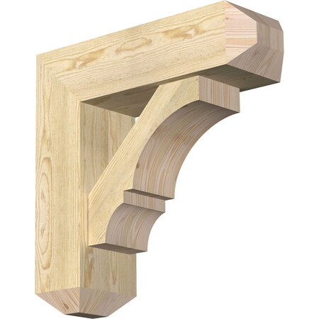 Ekena Millwork Balboa Craftsman Rough Sawn Bracket w/ Offset Brace, Douglas Fir, 8"W x 26"D x 26"H BKT0806X26X26BOA04RDF